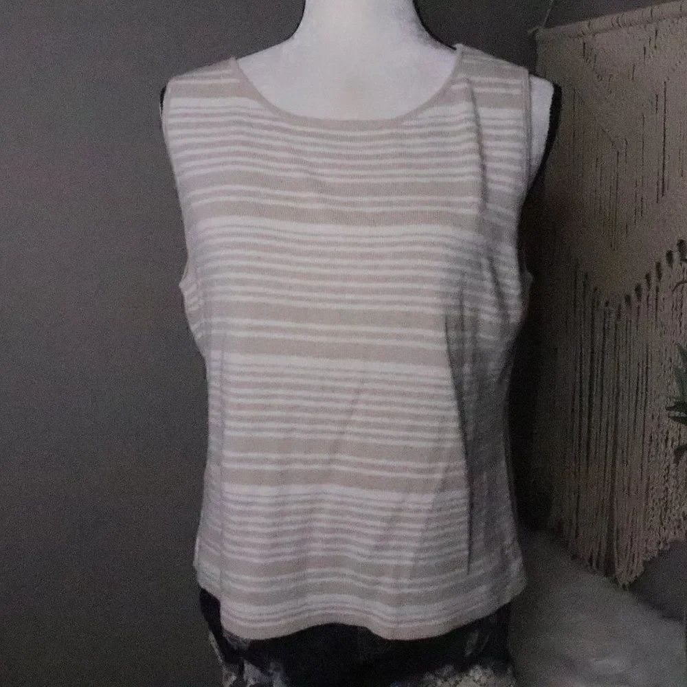 Vintage 1990's | Linen Tank Top Large‎ - Picture 2 of 6